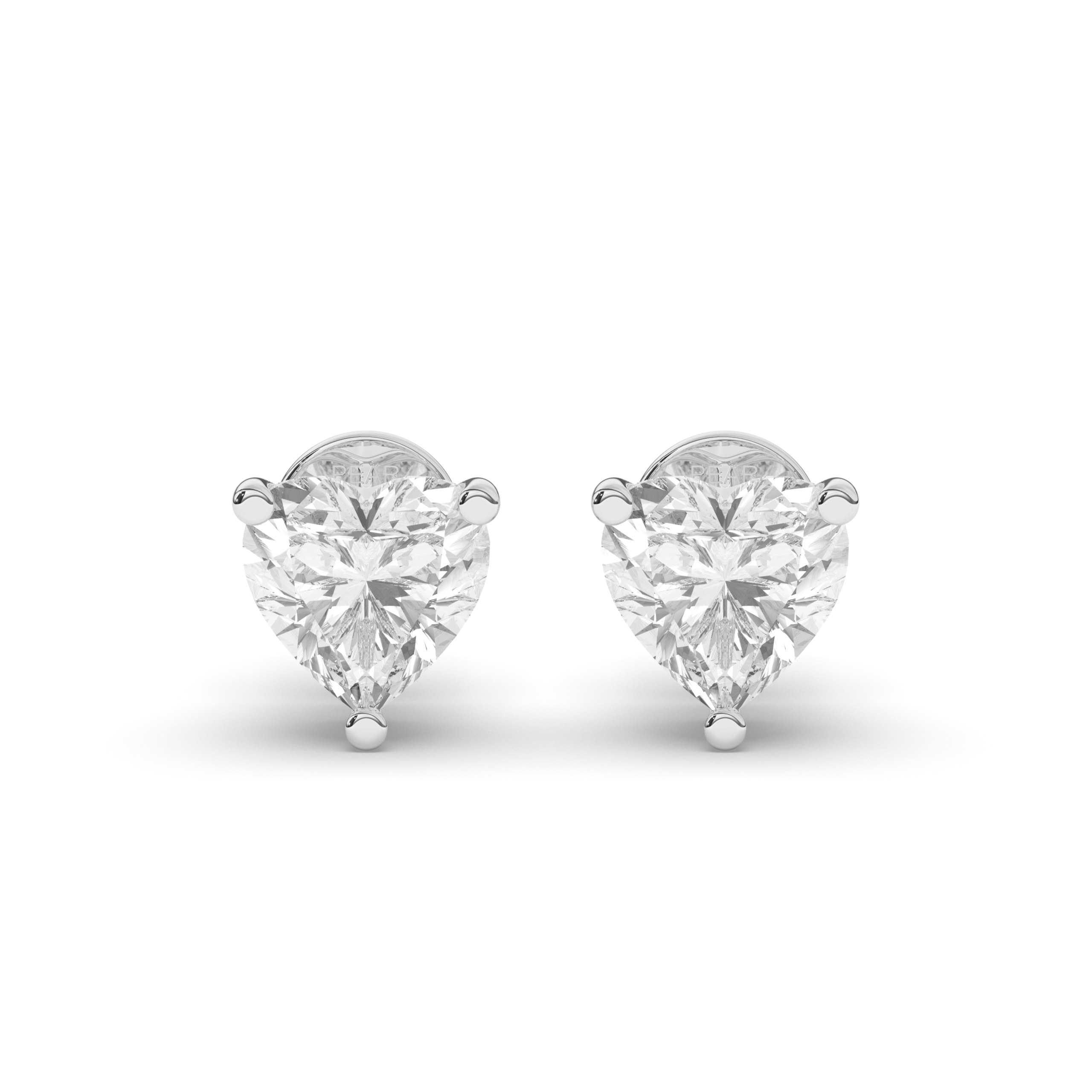 Romantic Heart-Shaped Lab-Grown Diamond Stud Earrings - Pear Jewels